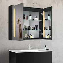 Lux-Aqua MBC8070DP Armadietto da Bagno, Alluminio, Nero/Specchio, 800x700x135mm