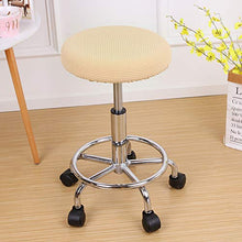 HARORU Stretch Round Seat Cover Velvet Printed Bar Stool Protector Removable for Home Kitchen Thick Stool Slipcover