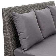 Mendler Divano sofà 2 posti da Esterno HWC-G16 polyrattan Grigio Cuscino Grigio Scuro