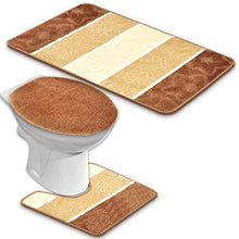 ORION - Set di 3 tappetini da bagno, colore: Marrone e Beige