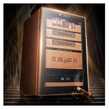 EVEN Humidor per sigari, raffreddato ad Aria a 360 °, antigelo, Dispositivo di Raffreddamento Digitale con Ripiani in Cedro Spagnolo, a Basso Rumore