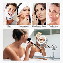 WZDD Specchio da Parete Trucco Bagno con Ingrandimento 5X, Specchio Ingranditore da Trucco con Luce LED, Specchio Cosmetico Illuminato