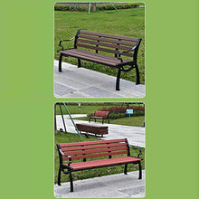 Panca da esterno per il tempo libero sedia in legno di plastica, panca da terrazza con bracciolo schienale, sedia da giardino anti-corrosione e anti-sole, per giardino / veranda / balcone