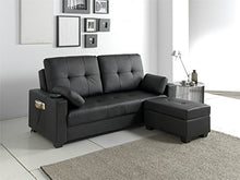 ECO-DE Divano letto con funzione massaggio BELLAGIO Color Nero Con Ottomana ECO-8220
