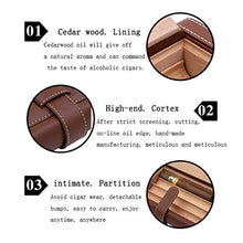 ZYING Leather Cigar Box - Portable Cedro Legno e Pelle Cigar Storage Box Seal Design con Una buona Tenuta (Color : Black)