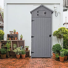 Outsunny Casetta in Legno da Giardino con Tetto Impermeabile, Armadio da Esterno Porta Attrezzi da Giardino con 3 Mensole, 77×54.2×179cm