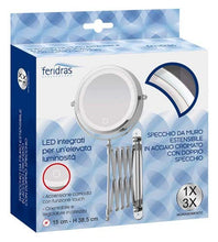 Feridras 178034 Specchio Estensibile con LED, ABS, 7x20x20 cm