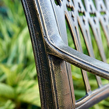 Panchina per terrazza del parco Panchina per il tempo libero all'aperto, Panchina da giardino in alluminio pressofuso resistente alle intemperie di lunga durata, Panchina da cortile retrò a 2 posti