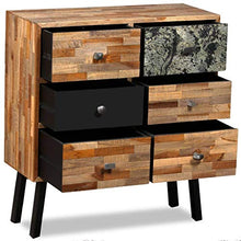 vidaXL Mobile con 6 Cassetti in Teak Massello di Recupero 70x30x76 cm