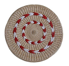 XHNXHN - Tappetino rotondo in paglia naturale, realizzato a mano, 23 x 23 cm