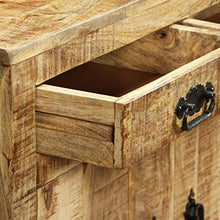 Credenza con 2 Cassetti e 1 Armadietto in Legno Grezzo di Mango
