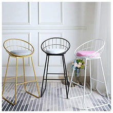 Sgabelli da Bar Moderni Sedia Alta Cucina con Schienale Sgabello da Bar per la Colazione con Gambe in Metallo Nero per Sgabello da Cucina, Semplice Design Moderno in Fe(Size:65CM White White)