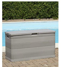Zerone - Scatola portaoggetti da giardino, grande capacità, impermeabile, resistente alle intemperie, con serratura per esterni, 280 l, colore: grigio