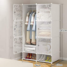 Locker Plastic Armadio Scarpe-Bit Hanging Bagagli Withdoor Gitter Scaffali Abbigliamento Combinazione Home Camera Bianca MUMUJIN (Size : 76X47X147CM)