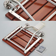 MGMDIAN Sedia da Doccia Pieghevole in Legno massello Sgabello da Bagno per Anziani Sedile da Bagno per Il Bagno Sedia da Parete Accessori da Bagno