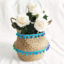 winnerruby Seagrass - Cestino in Vimini con Piccola Palla Colorata, per Biancheria, Picnic, Vaso di Fiori e Borsa da Spiaggia s