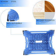 BEYAOBN Sgabello Pieghevole,Plastica Sgabello richiudibileda Viaggio Portatile Fino a 136 kg,H 22 cm, Compatto e Facile da riporre, Perfetto per la Cucina e Il Bagno(Blu)