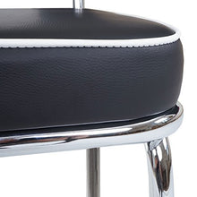 Coppia sgabelli Design Anni 50 Avellino Metallo Ecopelle 46x38x107cm Nero