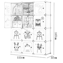 Locker 12-Gitter Armadio Armadio Rimovibili di Plastica Withdoor Scaffali Abbigliamento Home Camera Blu 111X37X147CM MUMUJIN