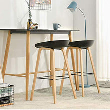 YS Sedia Moderna Semplicità Cucina Struttura in Legno Massello Pedale a Forma Di Anello Mobili Cuscinetto Sgabello da Bar,Giallo