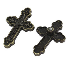 Cassettiera 60 x 39 x 13 mm stile retrò a forma di croce, maniglie a bottone, 6 pezzi