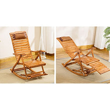 Poltrone LHA Bamboo Sedia a Dondolo per Adulti Balcone Lounge Chair Pieghevole Pausa Pranzo Sedia Sedia Multifunzionale casa di bambù