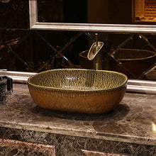 Lavabo Ovale da Bagno Retro Creative Jingdezhen Ceramic Hotel Lavabo antispruzzo Lavandini Bagno