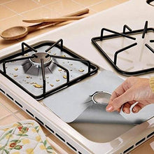 FairOnly 4PCS Foil Gas Stufa Copertura Riutilizzabile Alluminio Protector Liner Clean Mat Pad Necessities