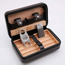 SCDZS Desktop Cigar Humidor - Cigar Box Desktop Resistente all'Uso e sigillato Portatile Legno di Cedro Cigar Humidor Box Viaggi (Color : Black)