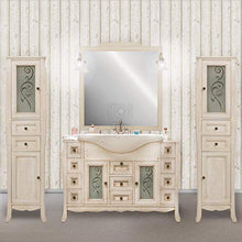 Shop Chic Mobile Bagno Avorio decapè 123 cm Completo con 2 colonne abbinate
