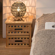 Relaxdays 10020649 Comodino, Noce, Beige, 36 x 34 x 34 cm