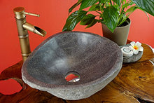 Kinaree - Lavabo in pietra di fiume fatta a mano, 40 cm