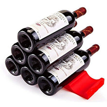 BESTonZON - Portabottiglie in Silicone per Frigorifero, Pieghevole, impilabile, per Vino, lattine, Birra, Tappetino (Rosso)