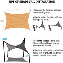 LINGXING Vela Ombreggiante, Tettuccio Parasole da Giardino Resistente all'Acqua Rettangolare 96,5% Blocco UV con Corda Libera (3X6m,Beige Giallo)