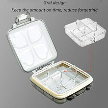 QQDL - Custodia per pillole, organizer per pillole, rimovibile, con 4 scomparti, scomparto per pillole e medicinali, per uso quotidiano e in viaggio