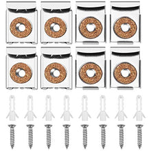 2 Set / 8 Pezzi Clip per Specchio , Clip e Accessori per Specchi, Clip per Staffe Specchi a Molla, Clip Vetro a Specchio con Viti per Muro, Bagno, Cucina, Hotel