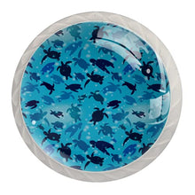 Maniglie per cassetti Manopole per cassetti Manopole rotonde Confezione da 4 per armadietto, cassetti, cassettiere, cassettiere ecc - La Tartaruga Nuota Nell'oceano