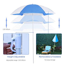 giordano shop Lettino Prendisole per Bambini 90x59x53 cm con Ombrellone Azzurro e Bianco