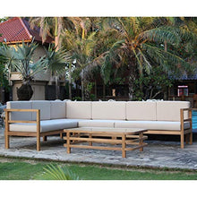 Teako Design - Divano ad angolo Pusie, con cuscini