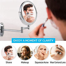 ZCCL Supporto da Parete per Specchio ingranditore, Specchio cosmetico a 360 ° Specchio da Bagno Girevole allungabile Specchio Normale ingrandimento 7X Specchio per Trucco Pieghevole Specchio di b