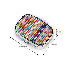 Scatola quadrata per pillole medicinali a strisce multicolori, organizer per pillole da viaggio, per integratori di vitamine
