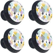 Triangolo colorato geometrico diamante immagine Pomelli per Porta Set di 4 Pomelli per Mobili Manopole per Cassetti Cucina Armadio Vetro