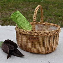Abaodam - Cesto portaoggetti in tessuto intrecciato a mano, in vimini, cestino per frutta, per picnic all'aperto, per foto