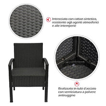 Outsunny Set Mobili da Giardino 3pz Set 2 Sedie e Tavolino con Cuscini Poly Rattan