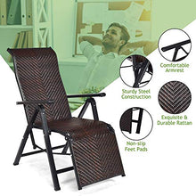 YQZ Sedia a gravità Zero in Rattan, Poltrona Pieghevole Regolabile per Esterni con Sistema di bloccaggio del bracciolo allargato, per Piscina, Patio, Spiaggia, Cortile