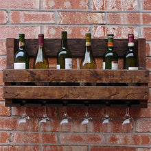 LHQ-HQ Old Wine Rack, Supporto a Parete, Legno Solido Calice Rack, Ristorante Bar Parete Wine Cooler