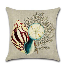 GSYYSZD Fodera per Cuscino, 4 Pezzi di Federa Decorativa Vita Nautica 45 cm x 45 cm Cotone Lino Decorazione della casa Durevole,03