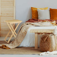 Relaxdays Tavolino pieghevole, da salotto, giardino, in bambù, piccolo, forma rettangolare, HxLxP 52x40x31 cm, marrone