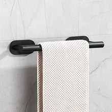 Set Accessori da Bagno Nero Adesivo 60cm Portasciugamani con Porta Carta Igienica 30cm Asciugamano Anello e Gancio, 4 pezzi