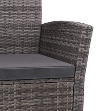 SKM Set Divani da Giardino 4 pz con Cuscini in Polyrattan Grigio (38.96kg)
